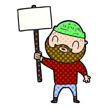 vektör çizim karikatür sakallı adam