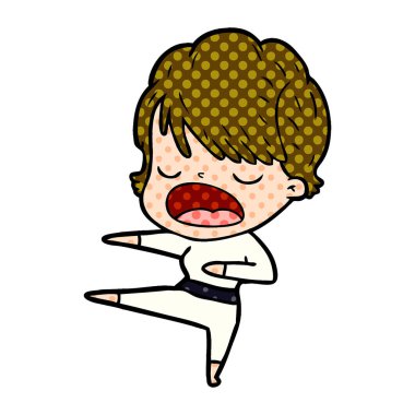 vektör çizim karikatür kadın söz