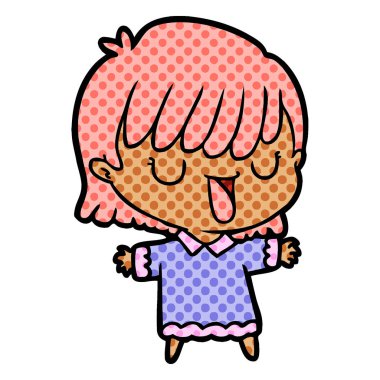 Çizgi filmdeki kadının vektör çizimi