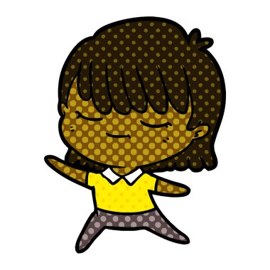 Çizgi filmdeki kadının vektör çizimi