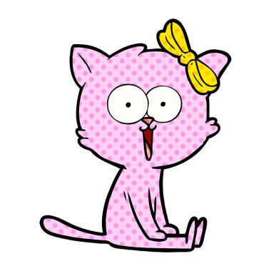 Çizgi film kedisinin vektör çizimi