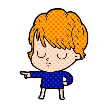 Çizgi filmdeki kadının vektör çizimi