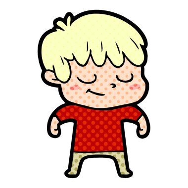 mutlu çizgi film çocuk vektör çizim