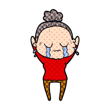 çizgi film eski ağlayan kadın