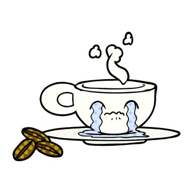 çizgi film ağlayan espresso kupa