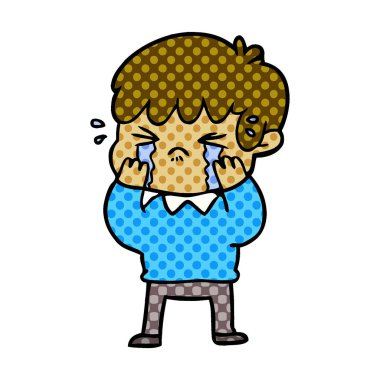 vektör çizim karikatür çocuk ağlıyor