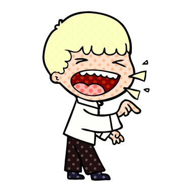 adam gülüyor karikatür vektör çizim