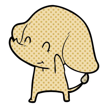 vektör çizim sevimli çizgi fil