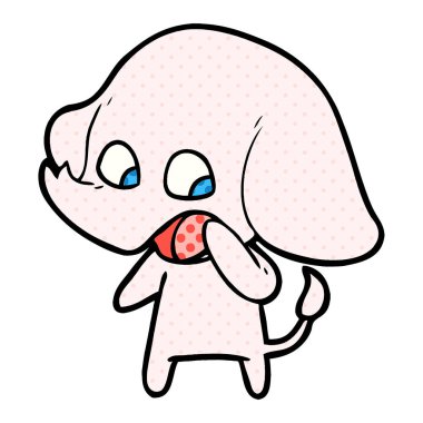 vektör çizim sevimli çizgi fil