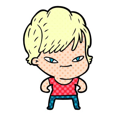 vektör çizim karikatür mutlu kadın