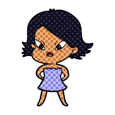 vektör çizim karikatür kadın vurguladı