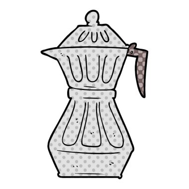 vektör çizim karikatür espresso pot