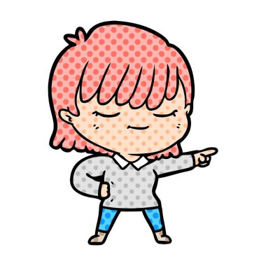 Çizgi filmdeki kadının vektör çizimi