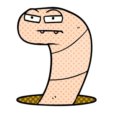 Çizgi film solucanının vektör çizimi