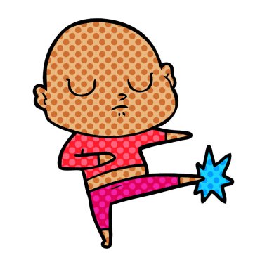 vektör çizim karikatür kel adam