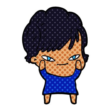 vektör çizim karikatür mutlu kadın