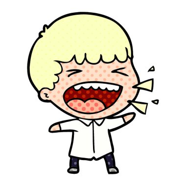 adam gülüyor karikatür vektör çizim