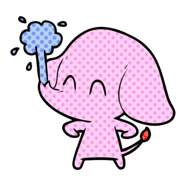 vektör çizim sevimli çizgi fil