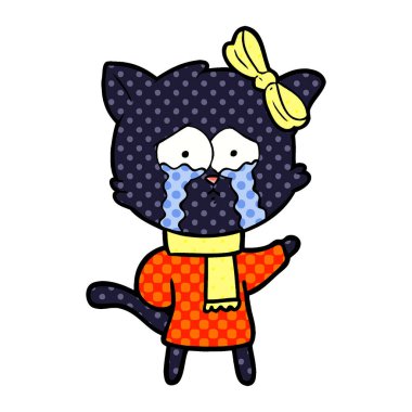 Çizgi film kedisinin vektör çizimi