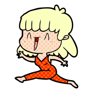 Çizgi filmdeki kadının vektör çizimi