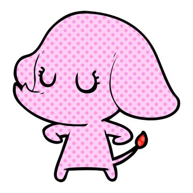 vektör çizim sevimli çizgi fil