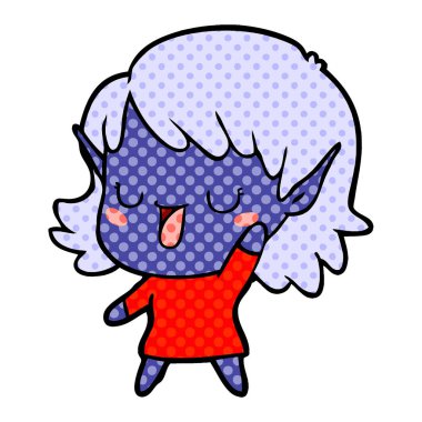 vektör çizim karikatür elf kızı