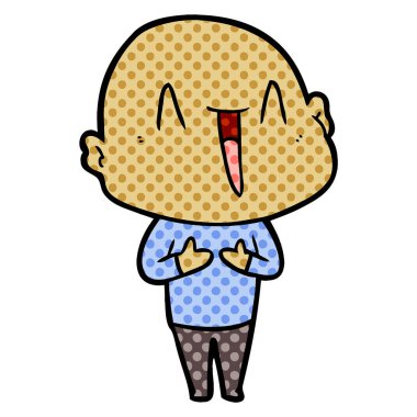 vektör çizim karikatür kel adam