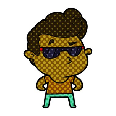 vektör çizim karikatür cool adam