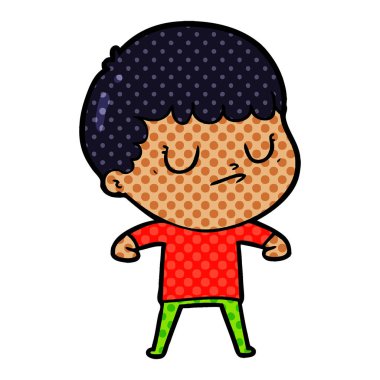 vektör çizim karikatür huysuz çocuk