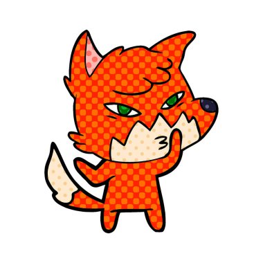 Akıllı karikatür fox vektör çizim