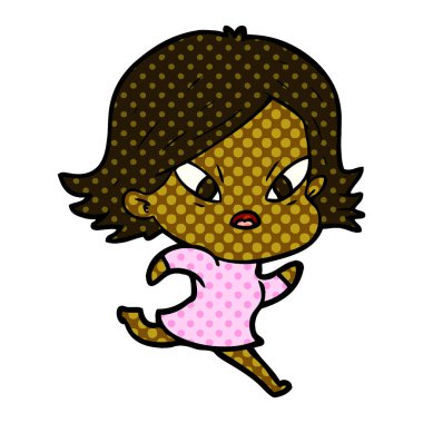 vektör çizim karikatür kadın vurguladı