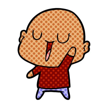 vektör çizim karikatür kel adam