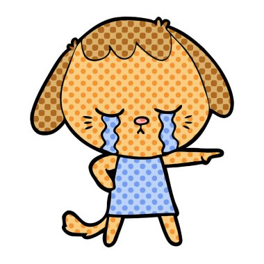 vektör çizim karikatür ağlayan köpek