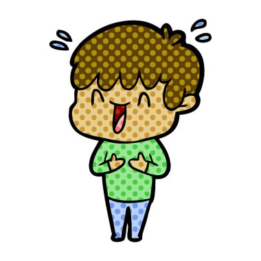 vektör çizim karikatür gülen çocuk