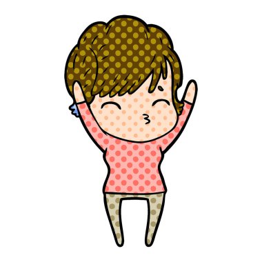 vektör çizim karikatür kadın düşünme