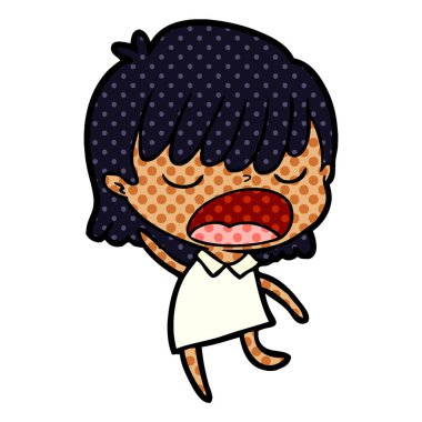 vektör çizim karikatür kadın söz