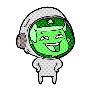 vektör çizim karikatür gülen astronot