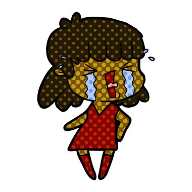 Çizgi filmdeki kadının vektör çizimi