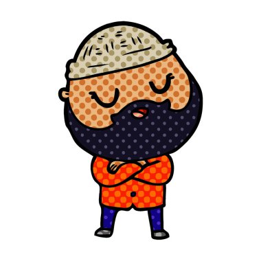 Sakallı çizgi film adamı.