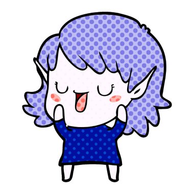 vektör çizim karikatür elf kızı