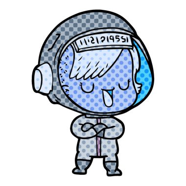 vektör çizim karikatür astronot kadın