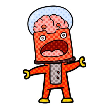 Çizgi film robotunun vektör çizimi