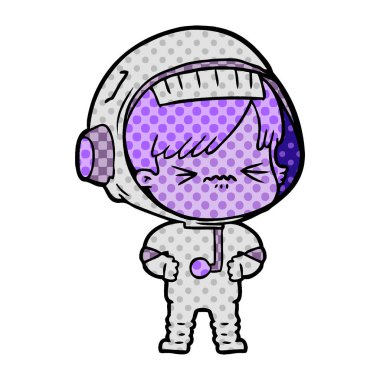 vektör çizim karikatür astronot kadın