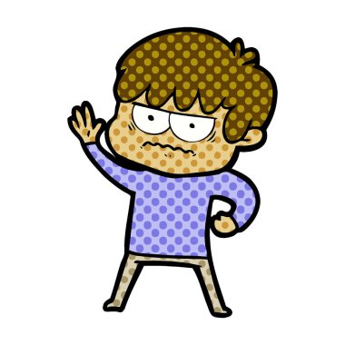 rahatsız çizgi film çocuk vektör çizim