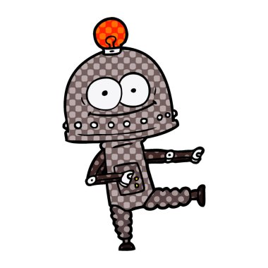 ampul ile mutlu karton robot