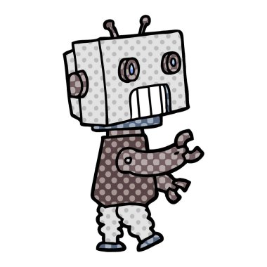 Çizgi film robotunun vektör çizimi