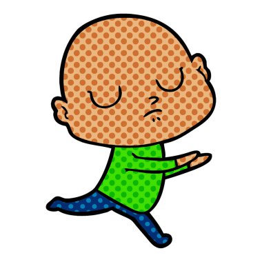 vektör çizim karikatür kel adam