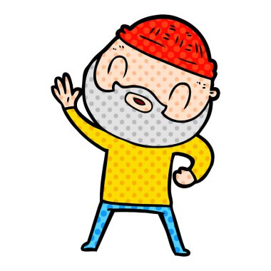 vektör çizim karikatür sakallı adam