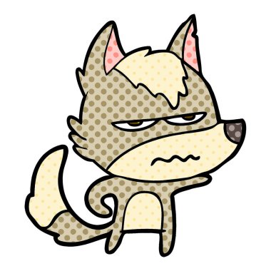 vektör çizim karikatür rahatsız kurt