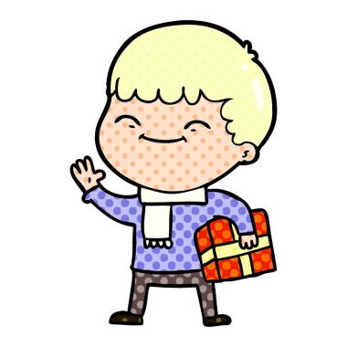 vektör çizim karikatür mutlu çocuk